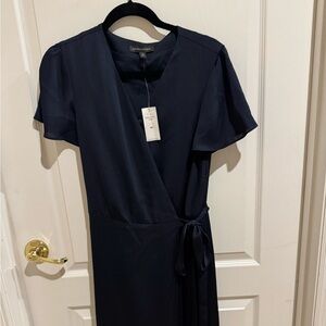 Banana Republic Midnight Blue Short Sleeve Wrap Dress